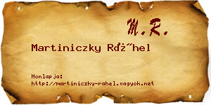 Martiniczky Ráhel névjegykártya